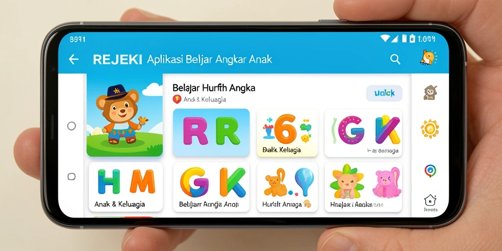 Antarmuka utama REJEKI yang interaktif dan ceria untuk belajar.