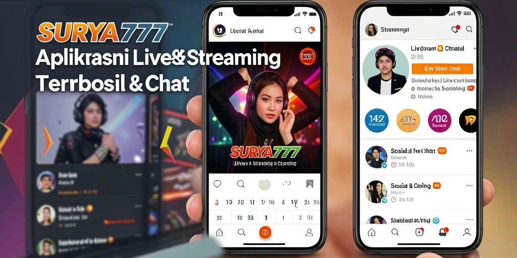 Tampilan antarmuka SURYA777 saat streaming langsung dengan fitur chat aktif.