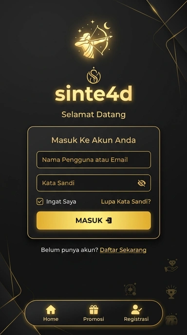 Tampilan halaman login sinte4d